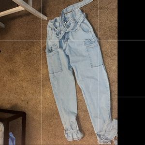 High Waisted Jeans that tie at the end